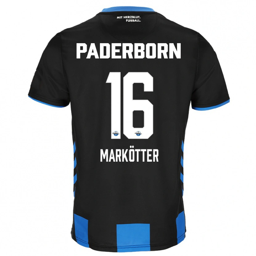 Danxen Dětské Jonah Markötter #16 Černá Modrá Domů Hráčské Dresy 2025/26 Dres