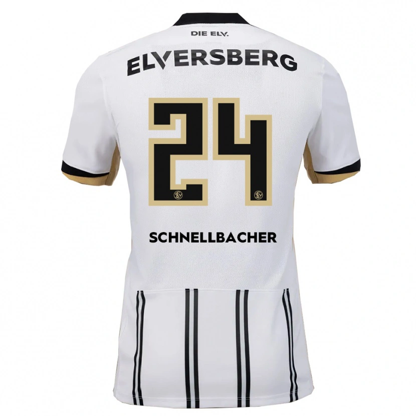 Danxen Dětské Luca Schnellbacher #24 Bílá Černá Domů Hráčské Dresy 2025/26 Dres