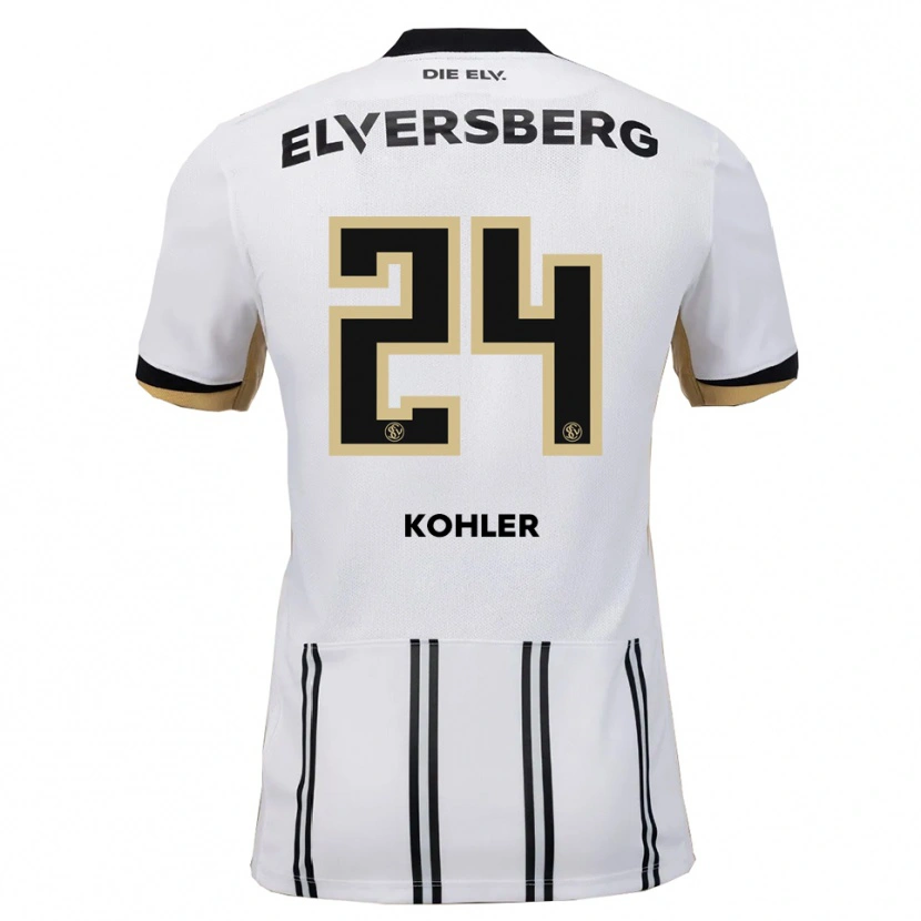 Danxen Dětské Lukas Kohler #24 Bílá Černá Domů Hráčské Dresy 2025/26 Dres