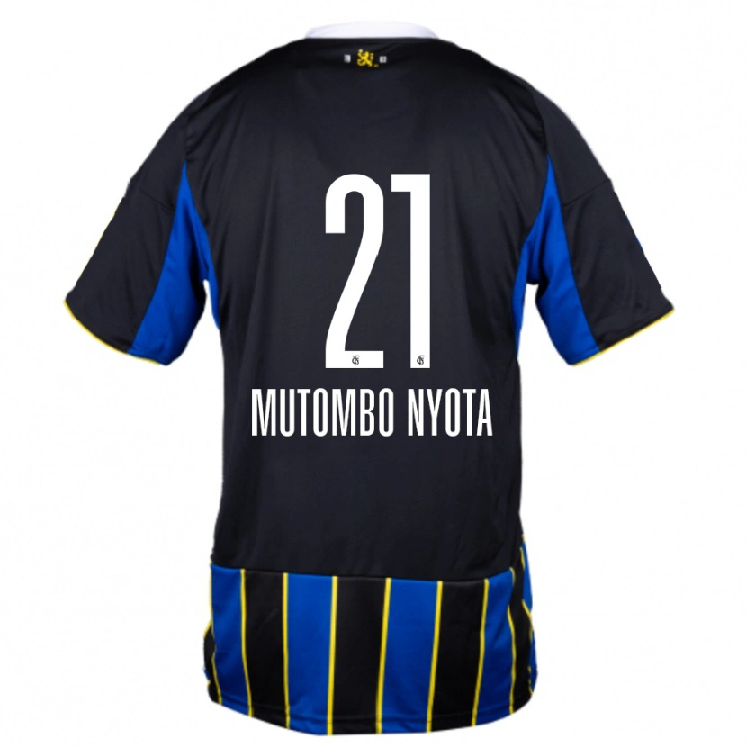 Danxen Dětské Jael Mutombo Nyota #21 Modrá Černá Žlutá Domů Hráčské Dresy 2025/26 Dres