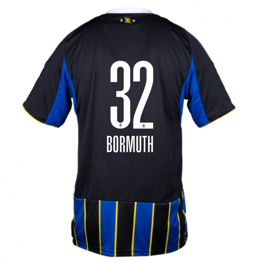 Danxen Dětské Robin Bormuth #32 Modrá Černá Žlutá Domů Hráčské Dresy 2025/26 Dres