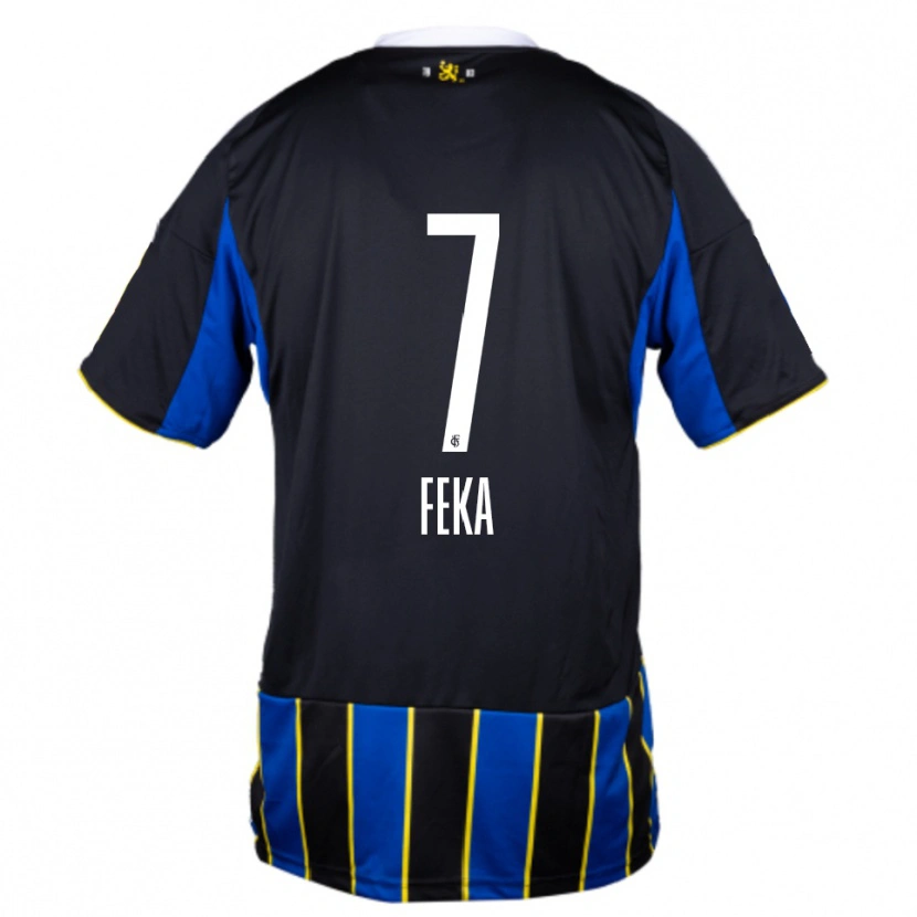 Danxen Dětské Lukas Feka #7 Modrá Černá Žlutá Domů Hráčské Dresy 2025/26 Dres