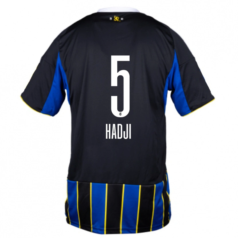 Danxen Dětské Wahid Hadji #5 Modrá Černá Žlutá Domů Hráčské Dresy 2025/26 Dres