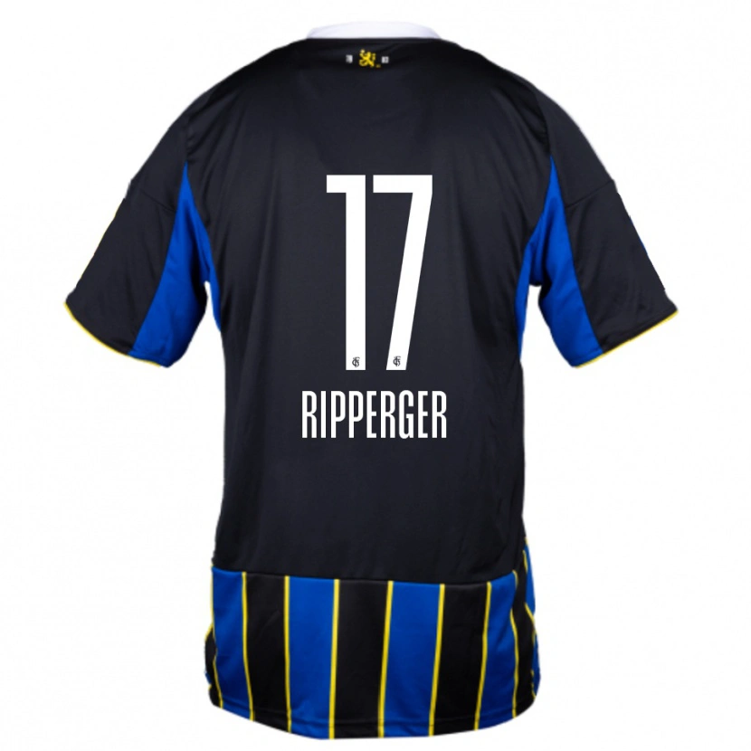 Danxen Dětské Lena Ripperger #17 Modrá Černá Žlutá Domů Hráčské Dresy 2025/26 Dres