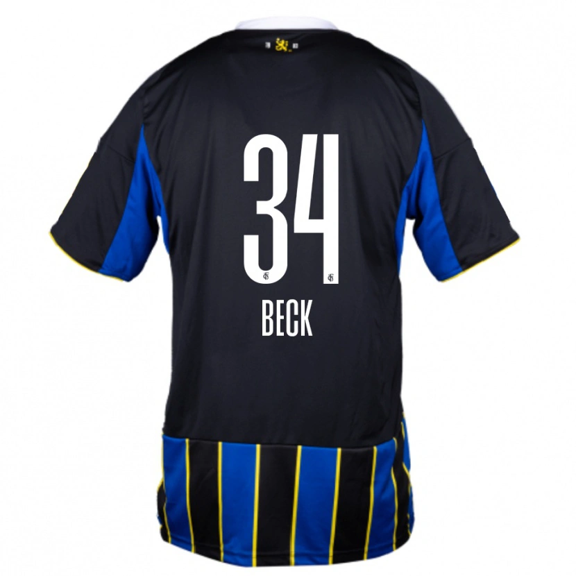 Danxen Dětské Luis Beck #34 Modrá Černá Žlutá Domů Hráčské Dresy 2025/26 Dres
