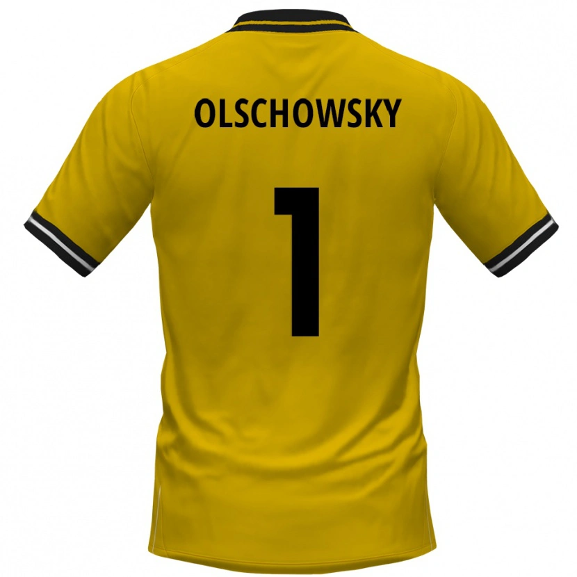 Danxen Dětské Jan Olschowsky #1 Žlutá Černá Domů Hráčské Dresy 2025/26 Dres