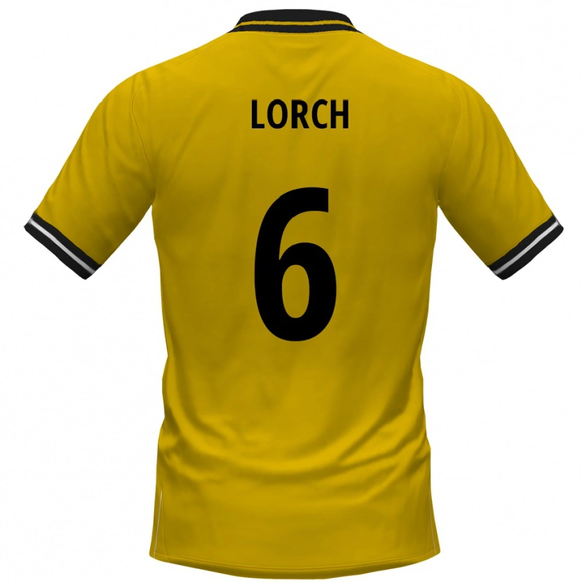 Danxen Dětské Jeremias Lorch #6 Žlutá Černá Domů Hráčské Dresy 2025/26 Dres