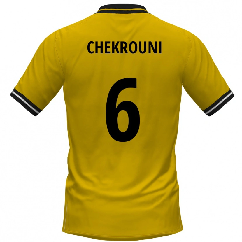 Danxen Dětské Salim Chekrouni #6 Žlutá Černá Domů Hráčské Dresy 2025/26 Dres