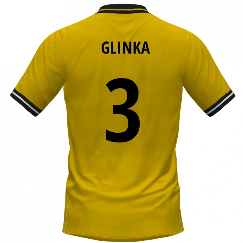 Danxen Dětské Tim Glinka #3 Žlutá Černá Domů Hráčské Dresy 2025/26 Dres