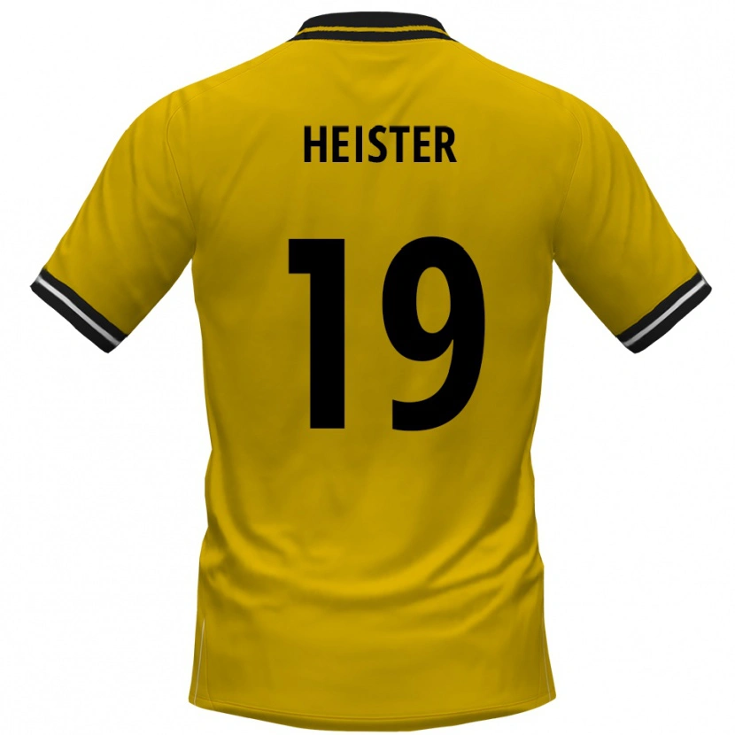 Danxen Dětské Florian Heister #19 Žlutá Černá Domů Hráčské Dresy 2025/26 Dres