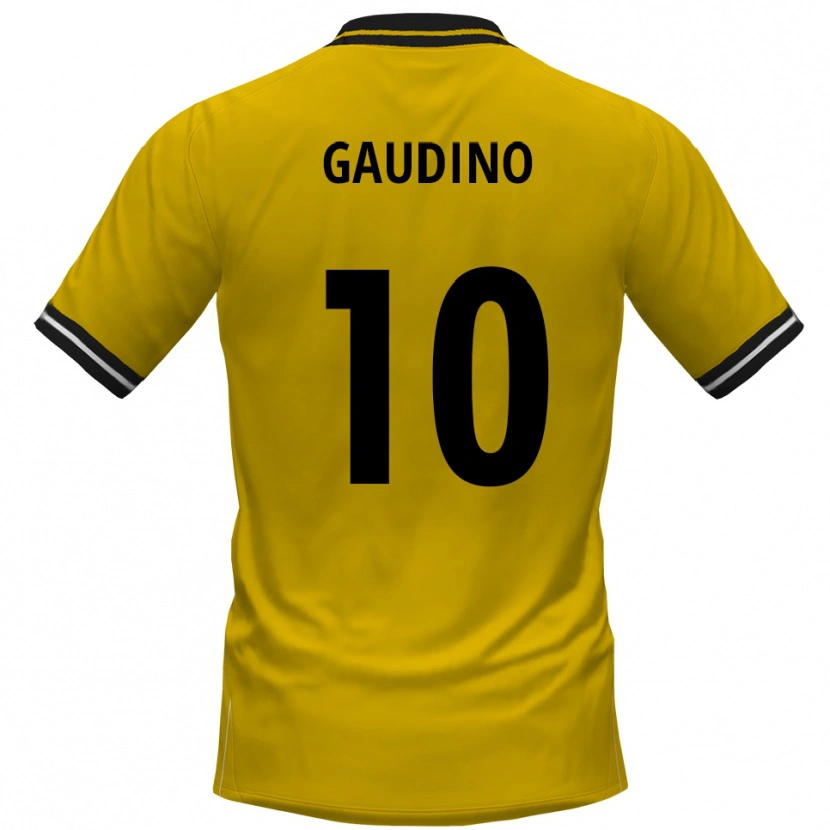 Danxen Dětské Gianluca Gaudino #10 Žlutá Černá Domů Hráčské Dresy 2025/26 Dres