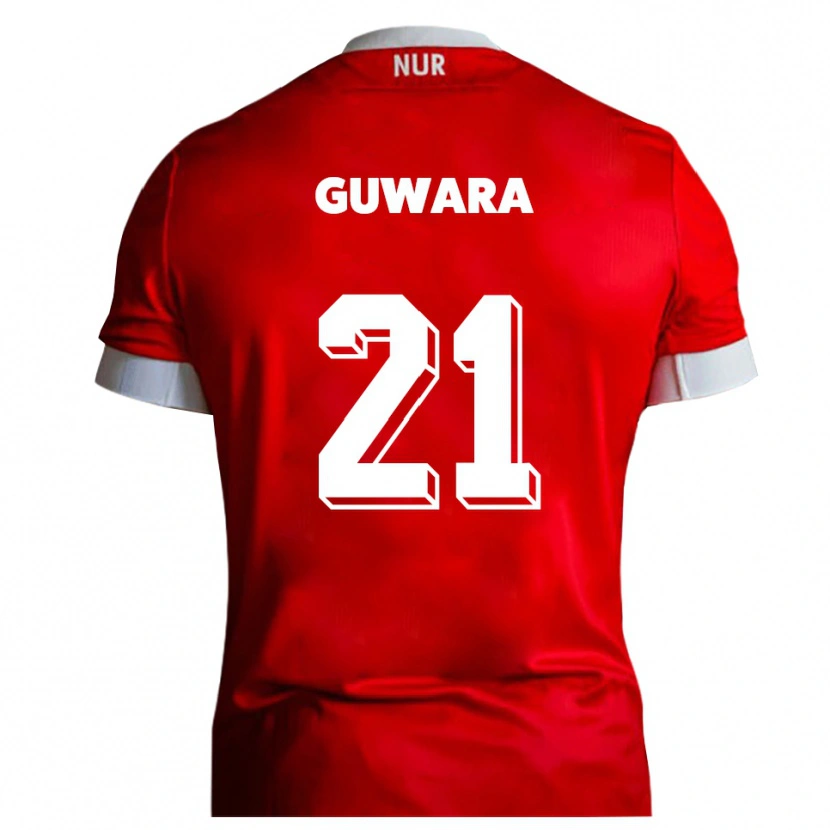 Danxen Dětské Leon Guwara #21 Červená Bílá Domů Hráčské Dresy 2025/26 Dres