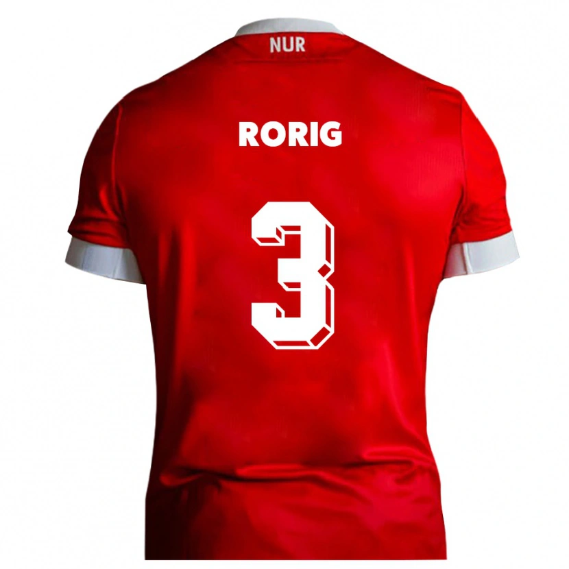 Danxen Dětské Henry Rorig #3 Červená Bílá Domů Hráčské Dresy 2025/26 Dres