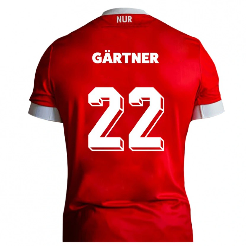 Danxen Dětské Justin Gärtner #22 Červená Bílá Domů Hráčské Dresy 2025/26 Dres