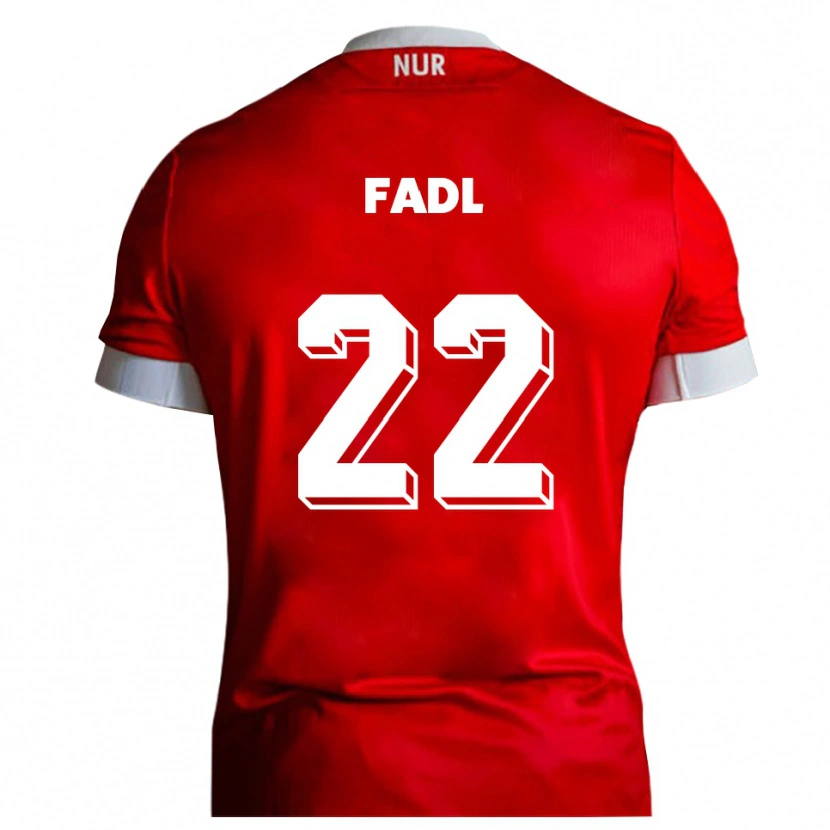 Danxen Dětské Jad Fadl #22 Červená Bílá Domů Hráčské Dresy 2025/26 Dres
