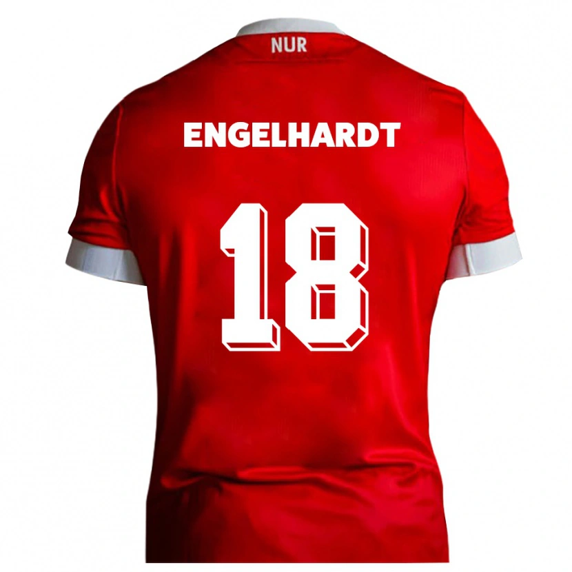 Danxen Dětské Erik Engelhardt #18 Červená Bílá Domů Hráčské Dresy 2025/26 Dres