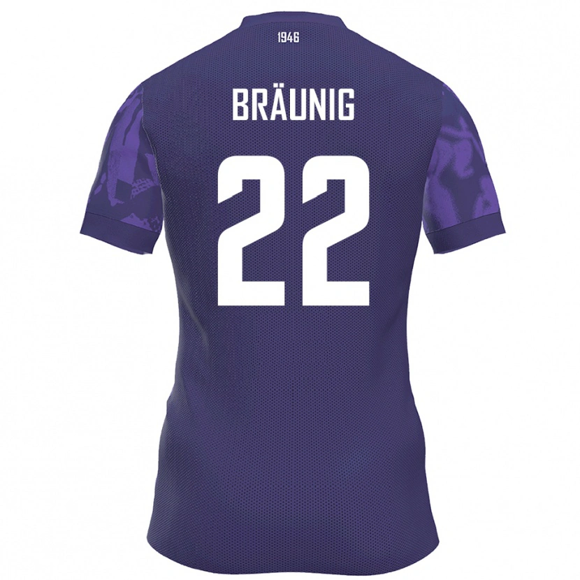 Danxen Dětské Liam Bräunig #22 Fialová Bílá Domů Hráčské Dresy 2025/26 Dres