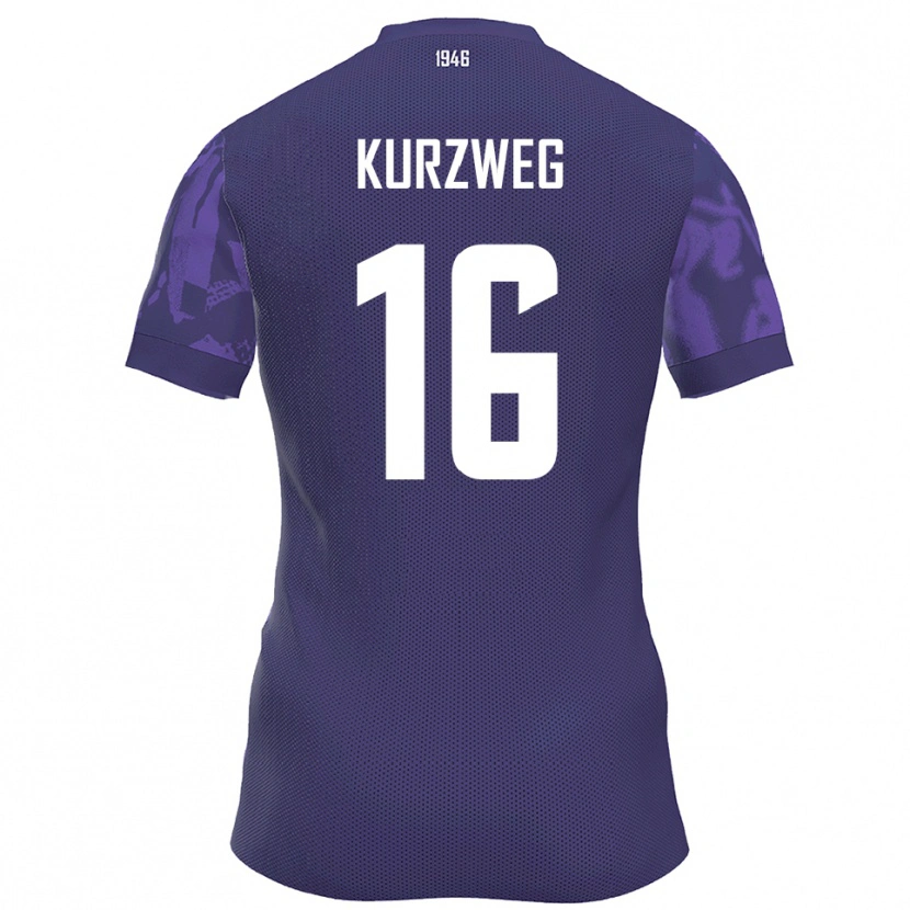Danxen Dětské Cedric Kurzweg #16 Fialová Bílá Domů Hráčské Dresy 2025/26 Dres