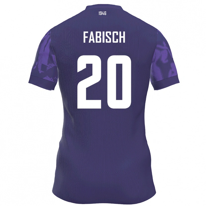 Danxen Dětské Jonah Fabisch #20 Fialová Bílá Domů Hráčské Dresy 2025/26 Dres