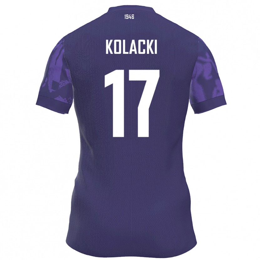 Danxen Dětské Dawid Kolacki #17 Fialová Bílá Domů Hráčské Dresy 2025/26 Dres