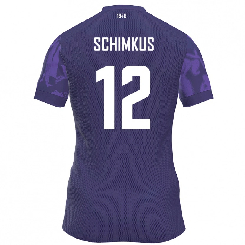 Danxen Dětské Lukas Schimkus #12 Fialová Bílá Domů Hráčské Dresy 2025/26 Dres
