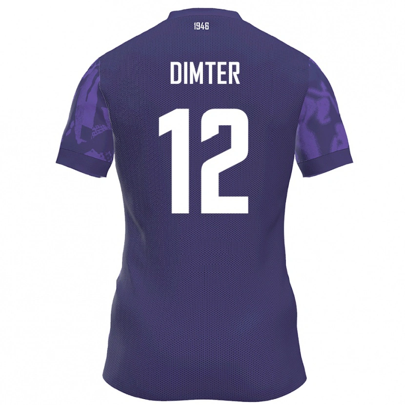 Danxen Dětské Noel Dimter #12 Fialová Bílá Domů Hráčské Dresy 2025/26 Dres