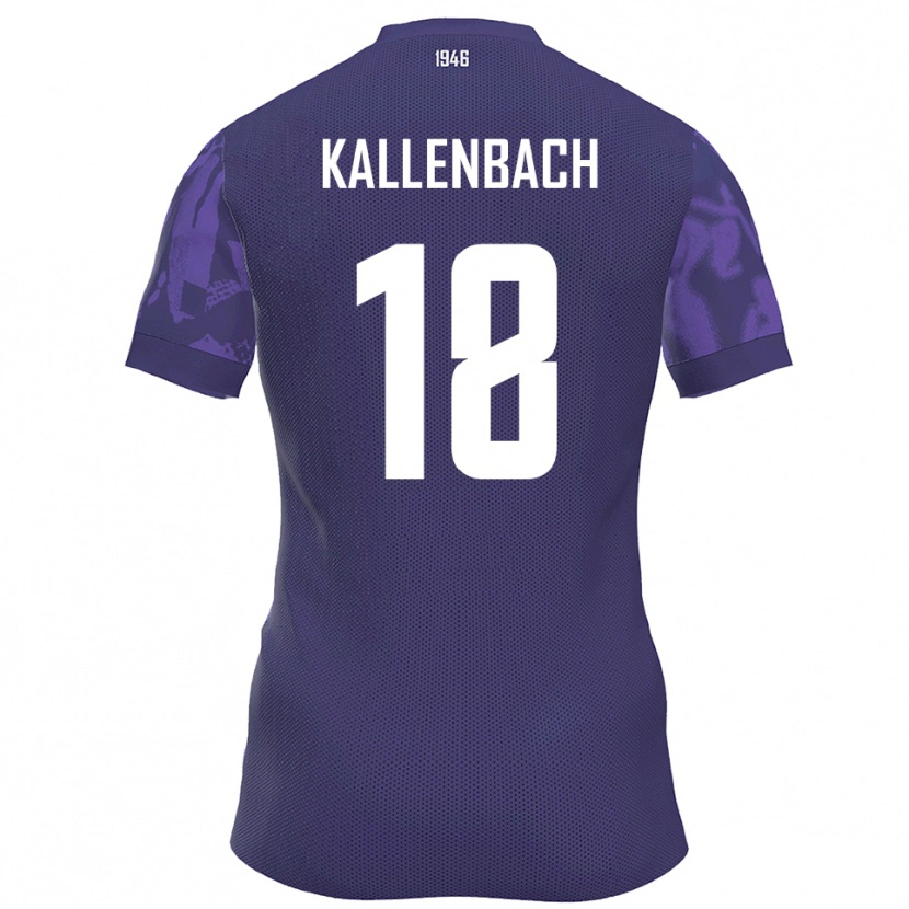 Danxen Dětské William Kallenbach #18 Fialová Bílá Domů Hráčské Dresy 2025/26 Dres