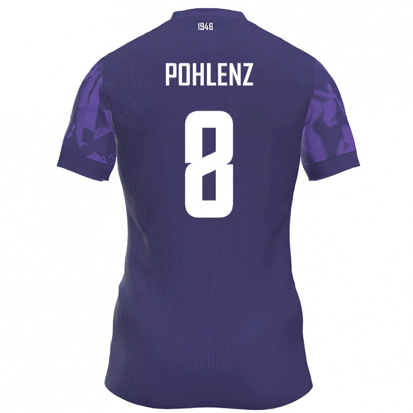 Danxen Dětské Luis Pohlenz #8 Fialová Bílá Domů Hráčské Dresy 2025/26 Dres