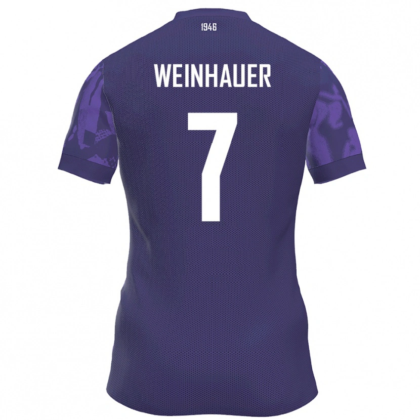 Danxen Dětské Erik Weinhauer #7 Fialová Bílá Domů Hráčské Dresy 2025/26 Dres