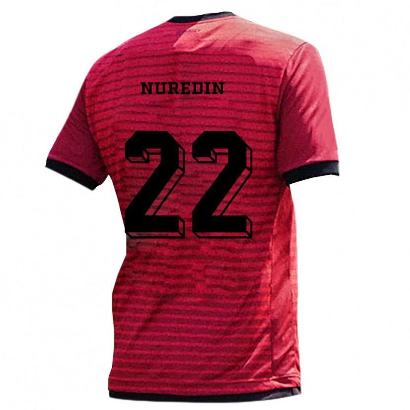 Danxen Dětské Nuredin Rexhepi #22 Červená Černá Domů Hráčské Dresy 2025/26 Dres