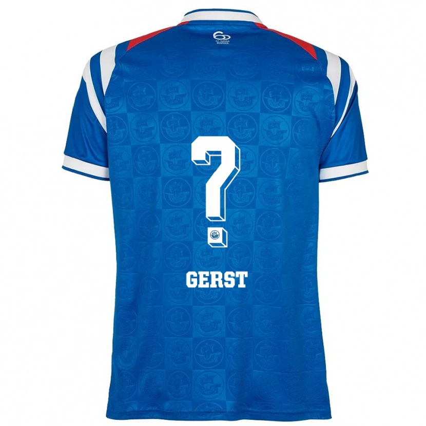 Danxen Dětské Nikolas Gerst #0 Modrá Bílá Červená Domů Hráčské Dresy 2025/26 Dres