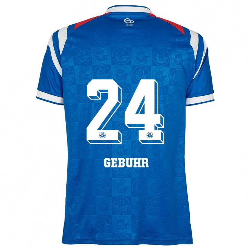 Danxen Dětské Dario Gebuhr #24 Modrá Bílá Červená Domů Hráčské Dresy 2025/26 Dres