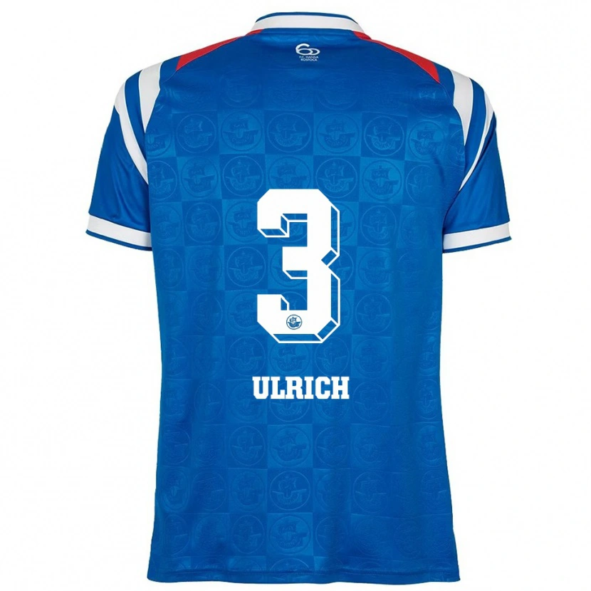 Danxen Dětské Oliver Ulrich #3 Modrá Bílá Červená Domů Hráčské Dresy 2025/26 Dres