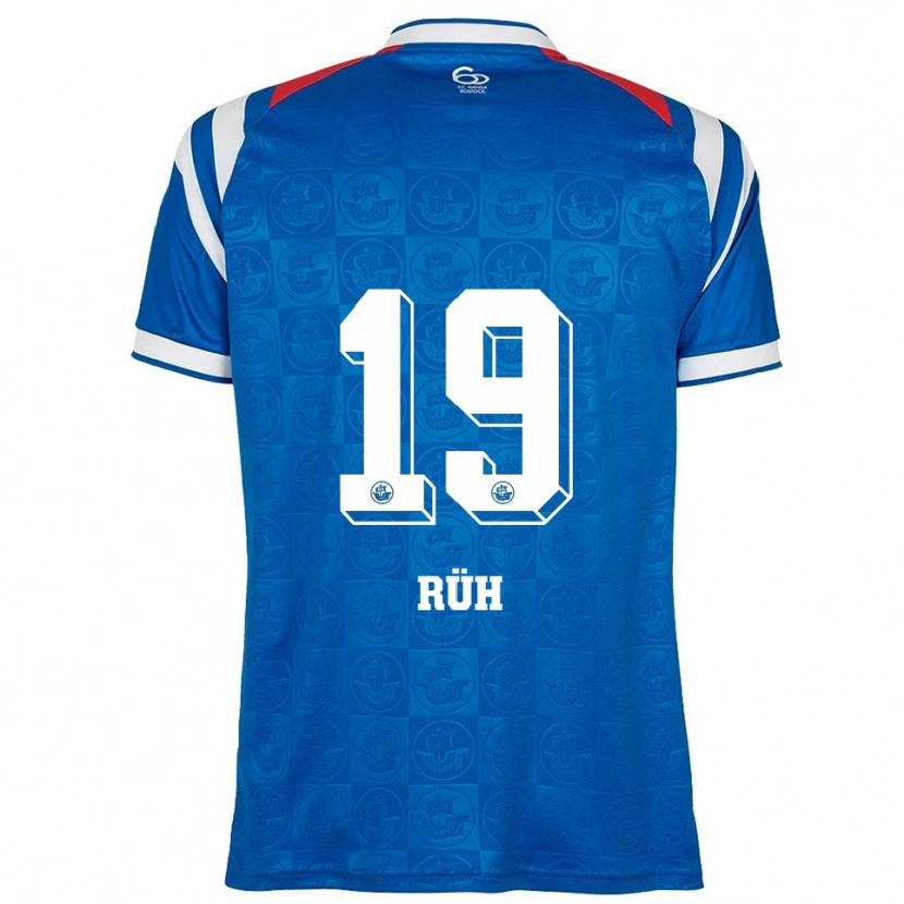 Danxen Dětské Julian Rüh #19 Modrá Bílá Červená Domů Hráčské Dresy 2025/26 Dres