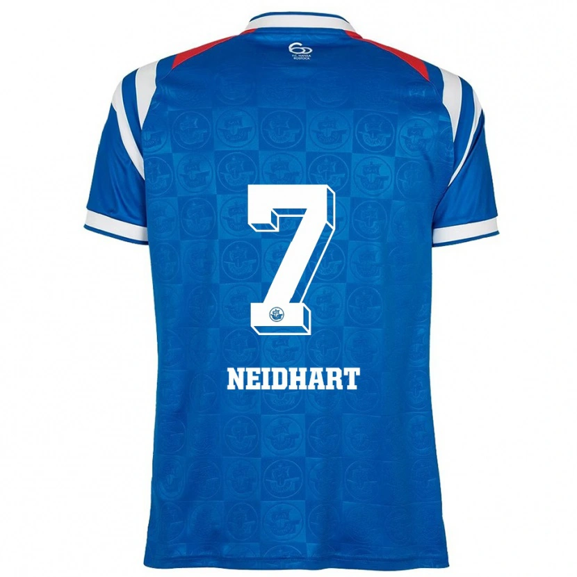 Danxen Dětské Nico Neidhart #7 Modrá Bílá Červená Domů Hráčské Dresy 2025/26 Dres