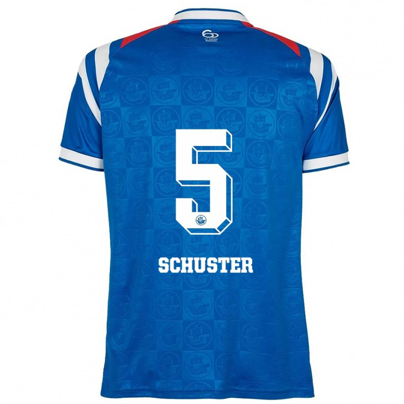 Danxen Dětské Marco Schuster #5 Modrá Bílá Červená Domů Hráčské Dresy 2025/26 Dres