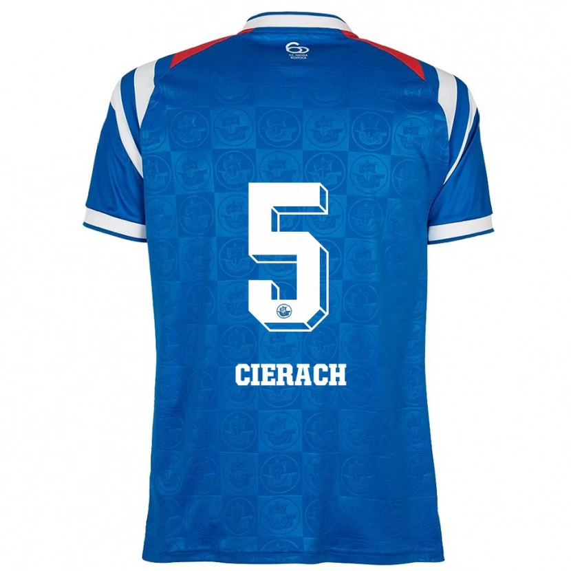 Danxen Dětské Jakub Cierach #5 Modrá Bílá Červená Domů Hráčské Dresy 2025/26 Dres