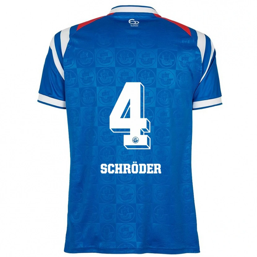Danxen Dětské Lisa Schröder #4 Modrá Bílá Červená Domů Hráčské Dresy 2025/26 Dres