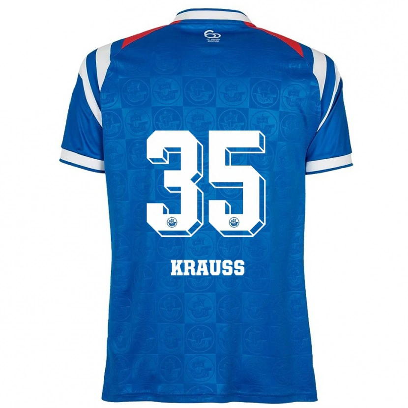Danxen Dětské Maximilian Krauß #35 Modrá Bílá Červená Domů Hráčské Dresy 2025/26 Dres