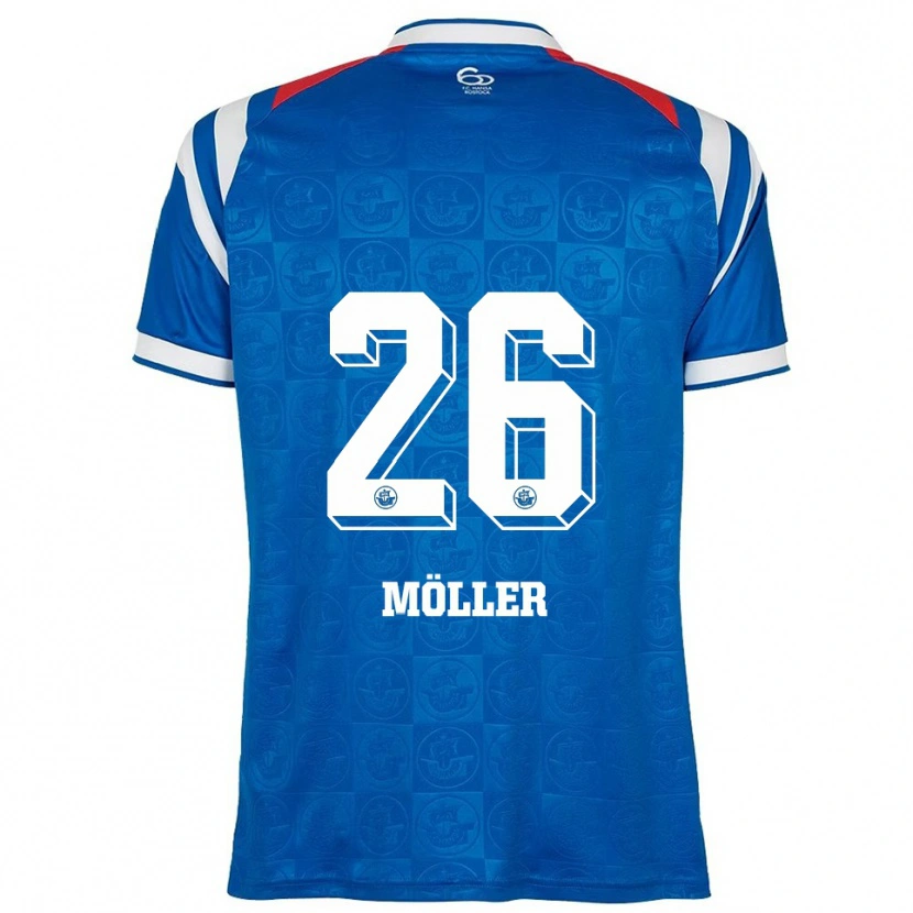 Danxen Dětské Andreas Möller #26 Modrá Bílá Červená Domů Hráčské Dresy 2025/26 Dres
