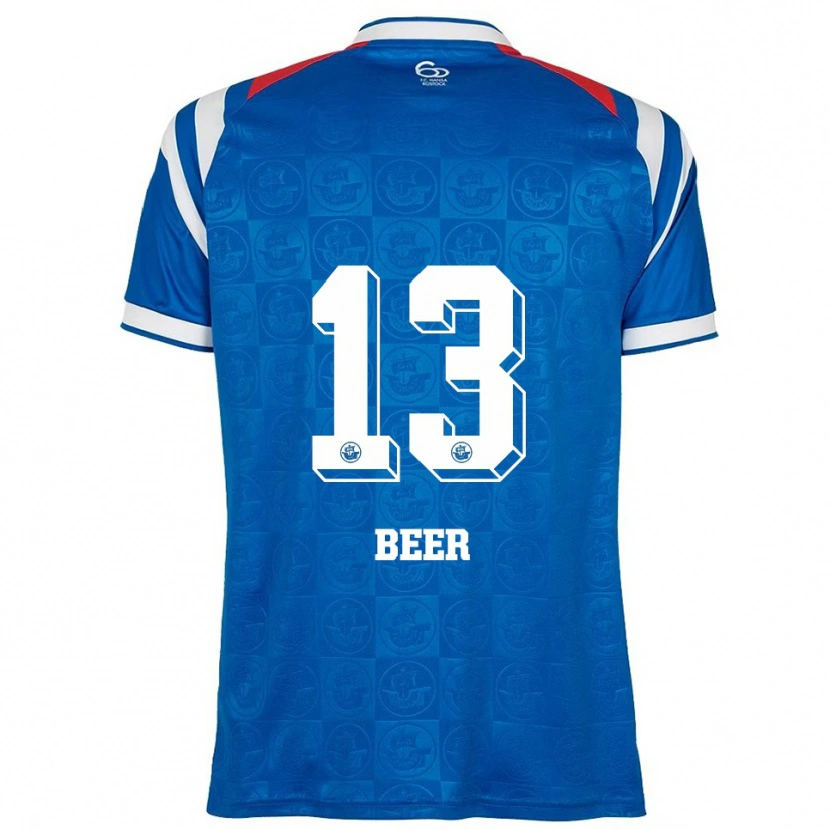 Danxen Dětské Darian Beer #13 Modrá Bílá Červená Domů Hráčské Dresy 2025/26 Dres