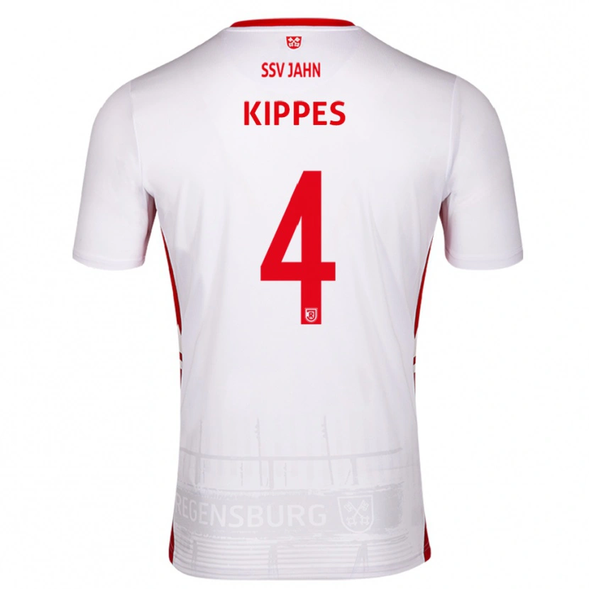 Danxen Dětské Ben Kippes #4 Bílá Červená Domů Hráčské Dresy 2025/26 Dres