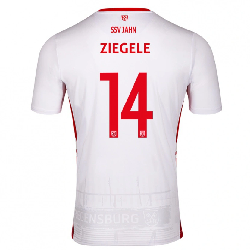 Danxen Dětské Robin Ziegele #14 Bílá Červená Domů Hráčské Dresy 2025/26 Dres