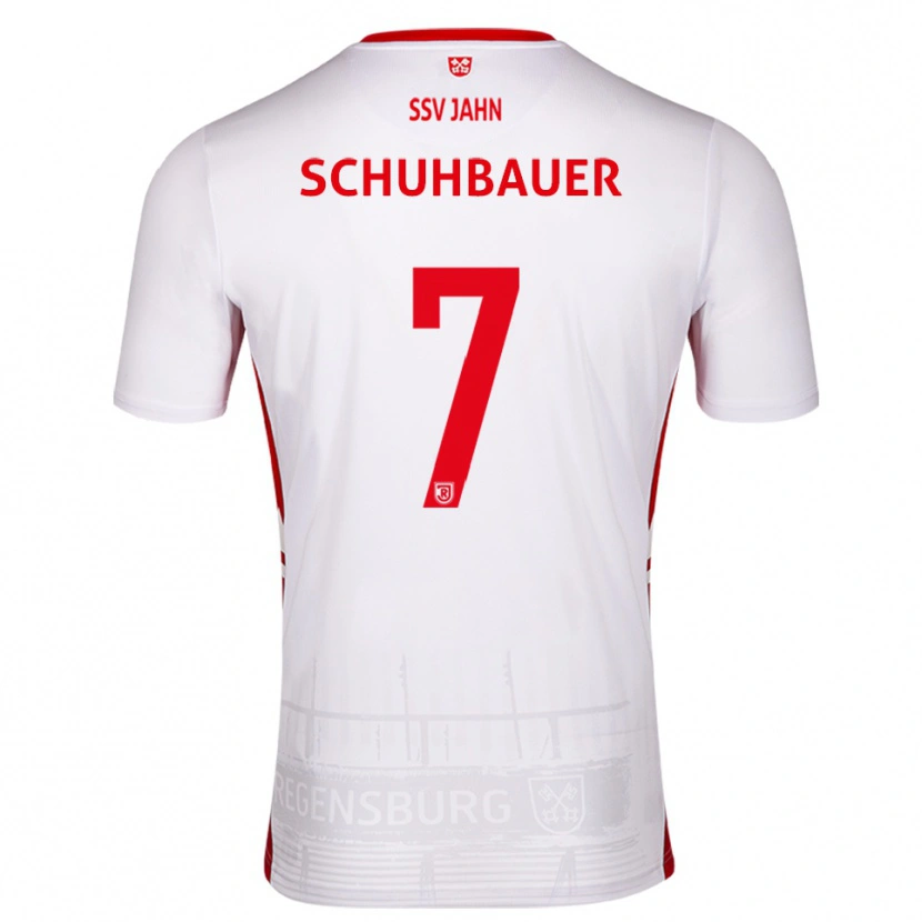Danxen Dětské Simon Schuhbauer #7 Bílá Červená Domů Hráčské Dresy 2025/26 Dres