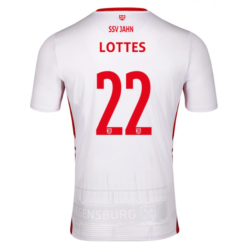 Danxen Dětské Benjamin Lottes #22 Bílá Červená Domů Hráčské Dresy 2025/26 Dres