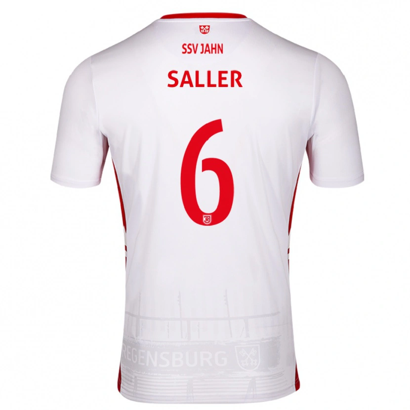 Danxen Dětské Benedikt Saller #6 Bílá Červená Domů Hráčské Dresy 2025/26 Dres