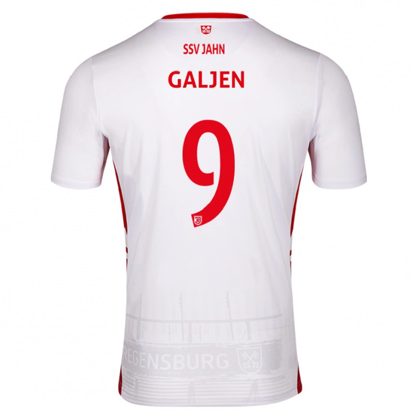 Danxen Dětské Dejan Galjen #9 Bílá Červená Domů Hráčské Dresy 2025/26 Dres