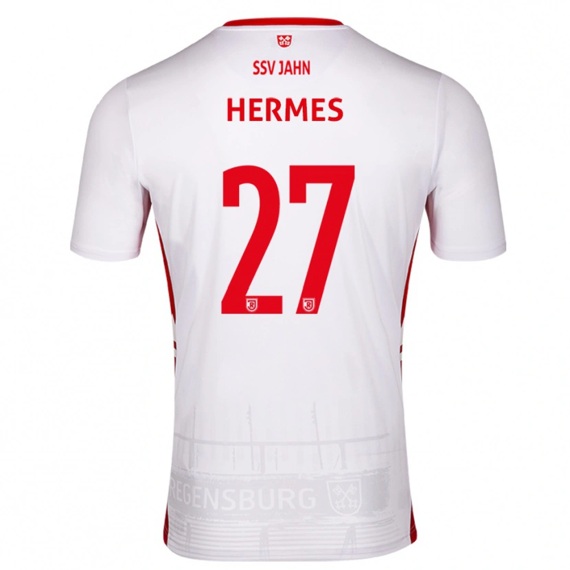 Danxen Dětské Lucas Hermes #27 Bílá Červená Domů Hráčské Dresy 2025/26 Dres