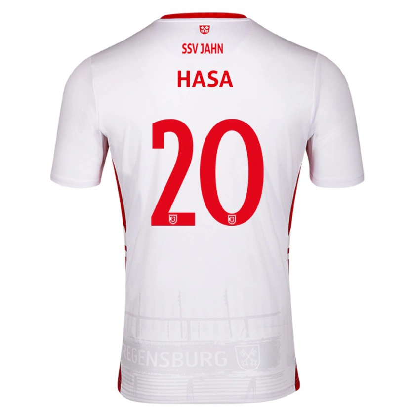 Danxen Dětské Samuel Hasa #20 Bílá Červená Domů Hráčské Dresy 2025/26 Dres