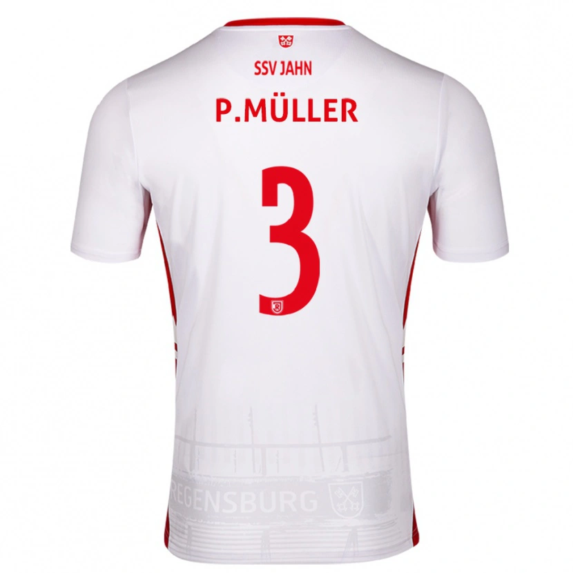 Danxen Dětské Paul Müller #3 Bílá Červená Domů Hráčské Dresy 2025/26 Dres